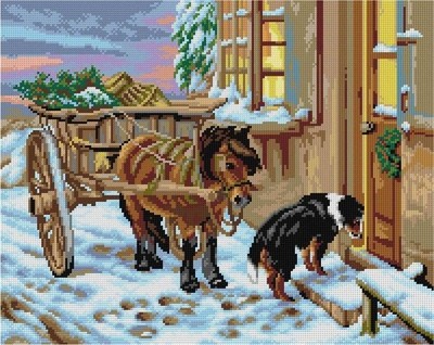 Orchidea Needlepoint canvas for halfstitch without yarn after John Sargent No...
