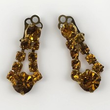 Vintage Retro 1960’s Jablonex Czech Pinup Jewellery Earrings Bohemian Glass