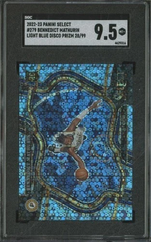 2022-23 Panini Select BENNEDICT MATHURIN RC Light Blue Disco /99 SGC 9.5 JA562