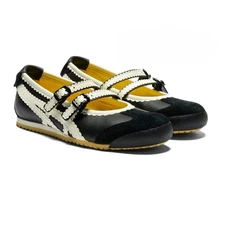 2025 Patou x Onitsuka Tiger Mexico 66 Mary Jane Shoes Black/White Ballet Flats