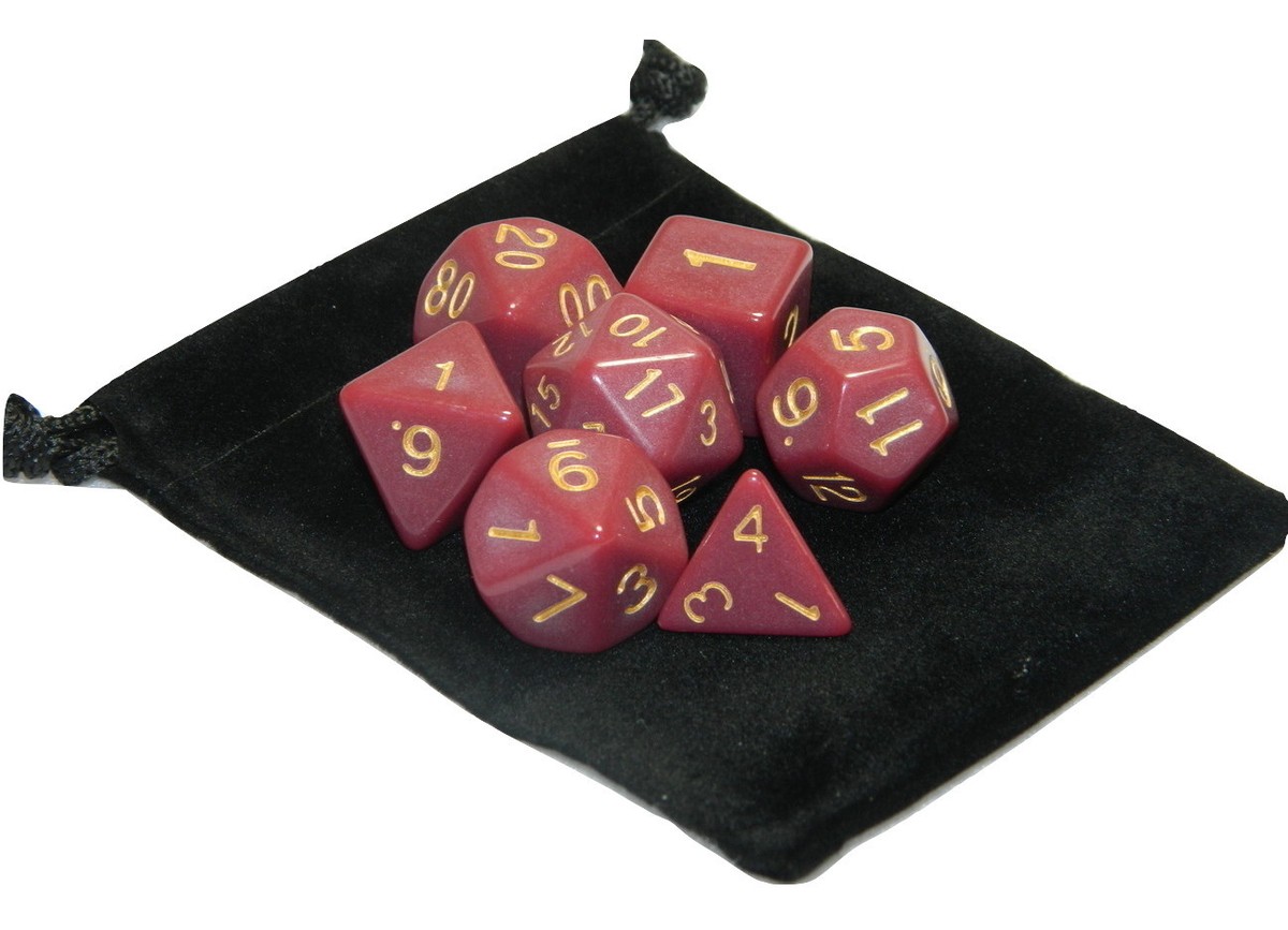Wiz Dice Crimson Queen Würfelset – 7 Polyedrische Würfel In Dunkelrot, Mit Displaybox