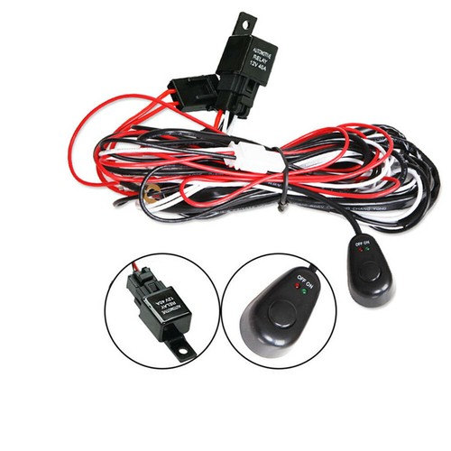 2x Wiring Harness Relay Wire Kit Switch Fuse 12V 40A For LED Work Light Bar Car - Picture 4 of 12