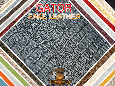 Crocodile Fake Leather Vinyl Fabric GATOR Embossed Texture 54'' Wide By The Yard 