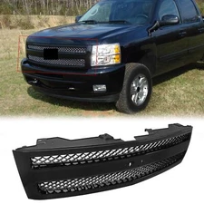 Front Bumper Grille Grill For Silverado 1500 2007-2013 w/ Black Insert & Snap