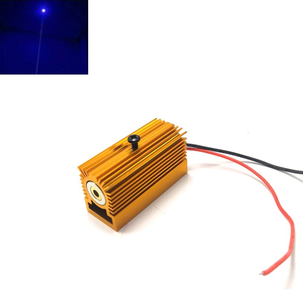 Focusable Dot 450nm 50mW Blue Laser Diode Module Driver 3-5V 12x35mm Heatsink