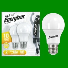 6x 8.2W  60W LED GLS 3000K Warm White Opal ES E27 Edison Screw Light Bulb Lamp
