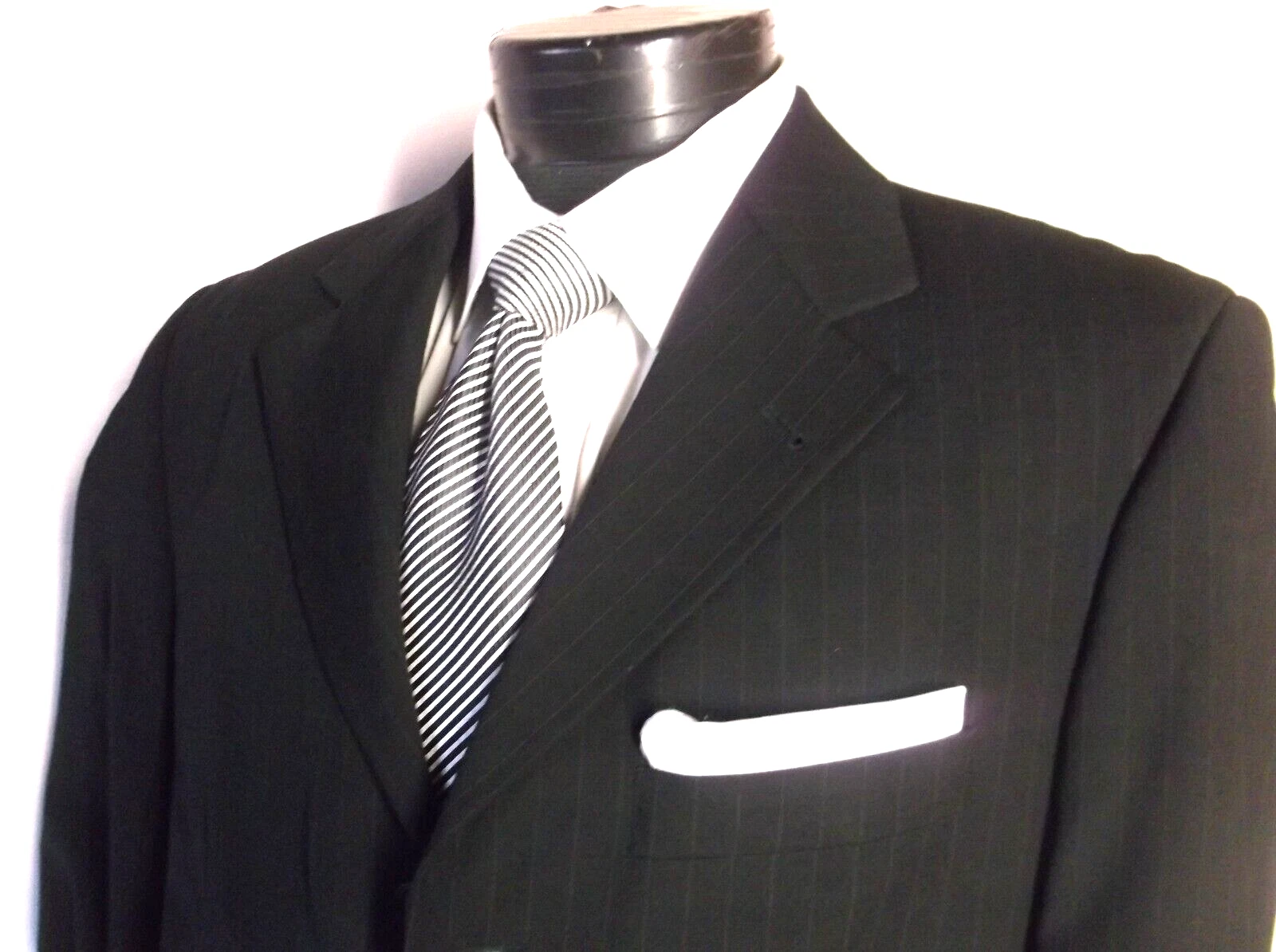 Vantage Gucci tuta nera grigia a righe 3 bottoni 38 R pantaloni 31"" W 31 1 2""L