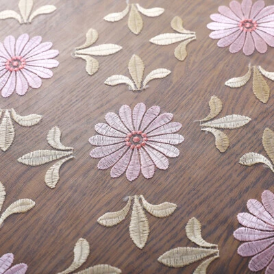 Tischtuch Tischdecke Quadratisch Rechteckig Spitze Blumen Bestickt Zerzaust - Bild 1 von 4
