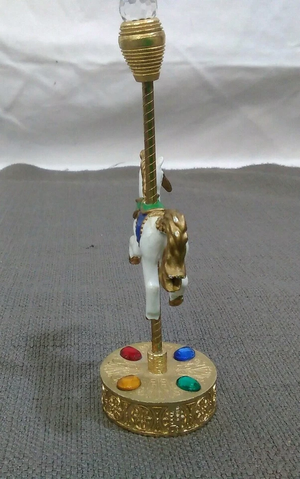 1986 Carousel Pewter unicorn saddled ride around spoontiques vintage unique  - Image 4 of 4