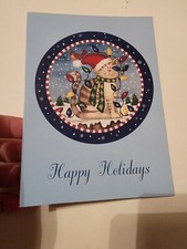 Happy Holiday Greeting Card Vintage Christmas...