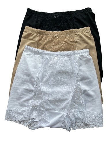 Rhonda Shear 3Pk Classic Pin Up Boyshort Panty Size XL Black White Beige Lounge - Picture 2 of 9