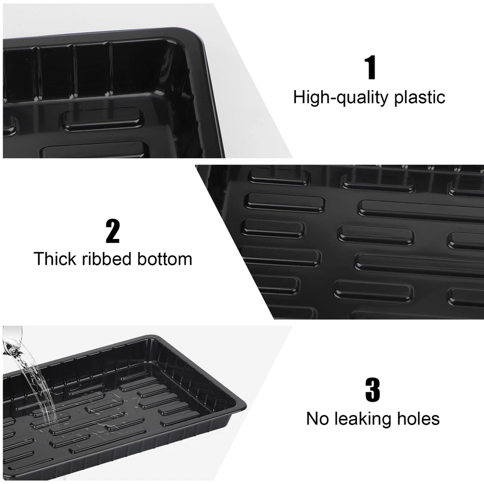 Bandejas de arranque de semillas planas plántulas de alta resistencia sin agujeros 10 x 7"" 10 un. Foto 3 de 4