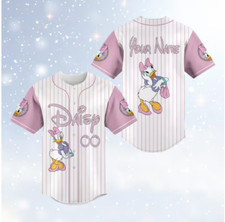 Custom Daisy Duck 3D Baseball Jersey Shirt HALLOWEEN GIFT CHRISTMAS GIFT US SIZE