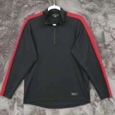 Eddie Bauer EBTEK 1/4 Zip Pullover Sweatshirt Medium Black Red Y2K Canada