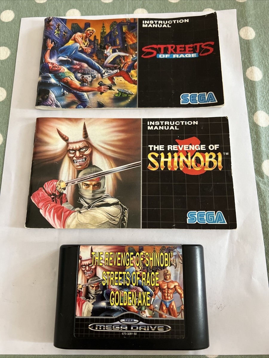 3 Game Box Set Golden Axe Streets Of Rage Shinobi For Sega Mega | eBay