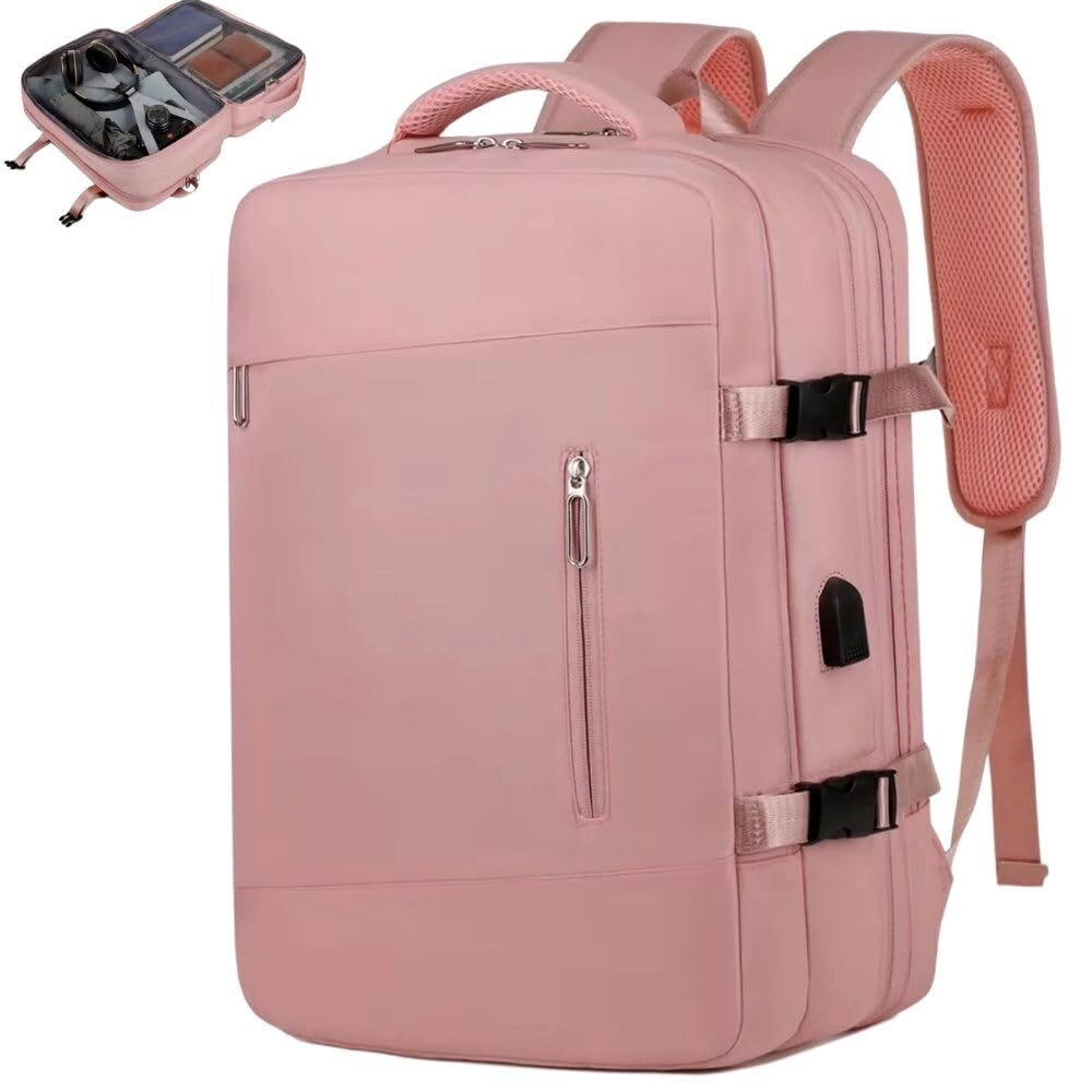 35L Pink Travel Backpack for Men & Women - Airline-Approved Carry-On Bag