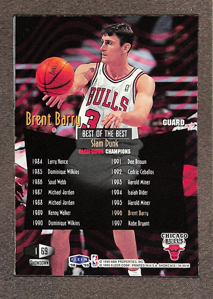 1998-99 Flair Showcase Row 1 #69 Brent Barry /6000 - Image 2 of 3