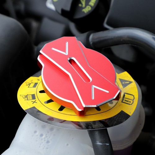 CNC Radiator Cap&Engine Oil Cap Trim Accessorie For 09+ Dodge Challenger Charger - Foto 5 di 9