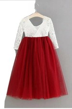 2Bunnies Girl Peony Lace Back A-Line Straight Tutu Tulle Party Flower Girl 1