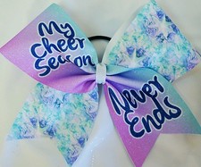 Cheer Bow - My Cheer Season Never Ends - Glitter -  Hair Bows