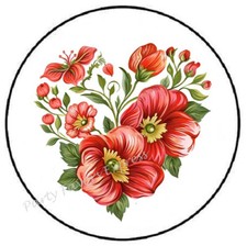 HEART FLOWER ENVELOPE SEALS LABELS STICKERS PARTY FAVORS