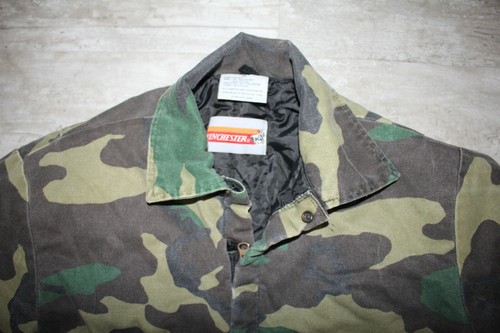Vintage Winchester GREEN CAMO Insulated Coveralls Medium M Distressed GUC! - Picture 8 of 12