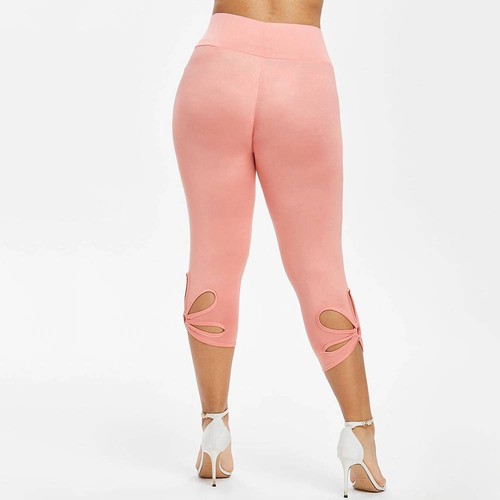 Plus Size 18-28 Women Stretch 3/4 Capri Pants Cropped Sports Leggings Trousers - Picture 23 of 49