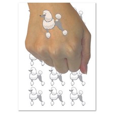 Standard Poodle Dog Solid Temporary Tattoo Water Resistant Fake Body Art Set