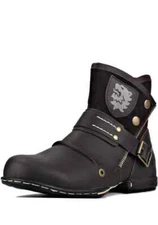 OSSTONE Boots Men Fashion Leather