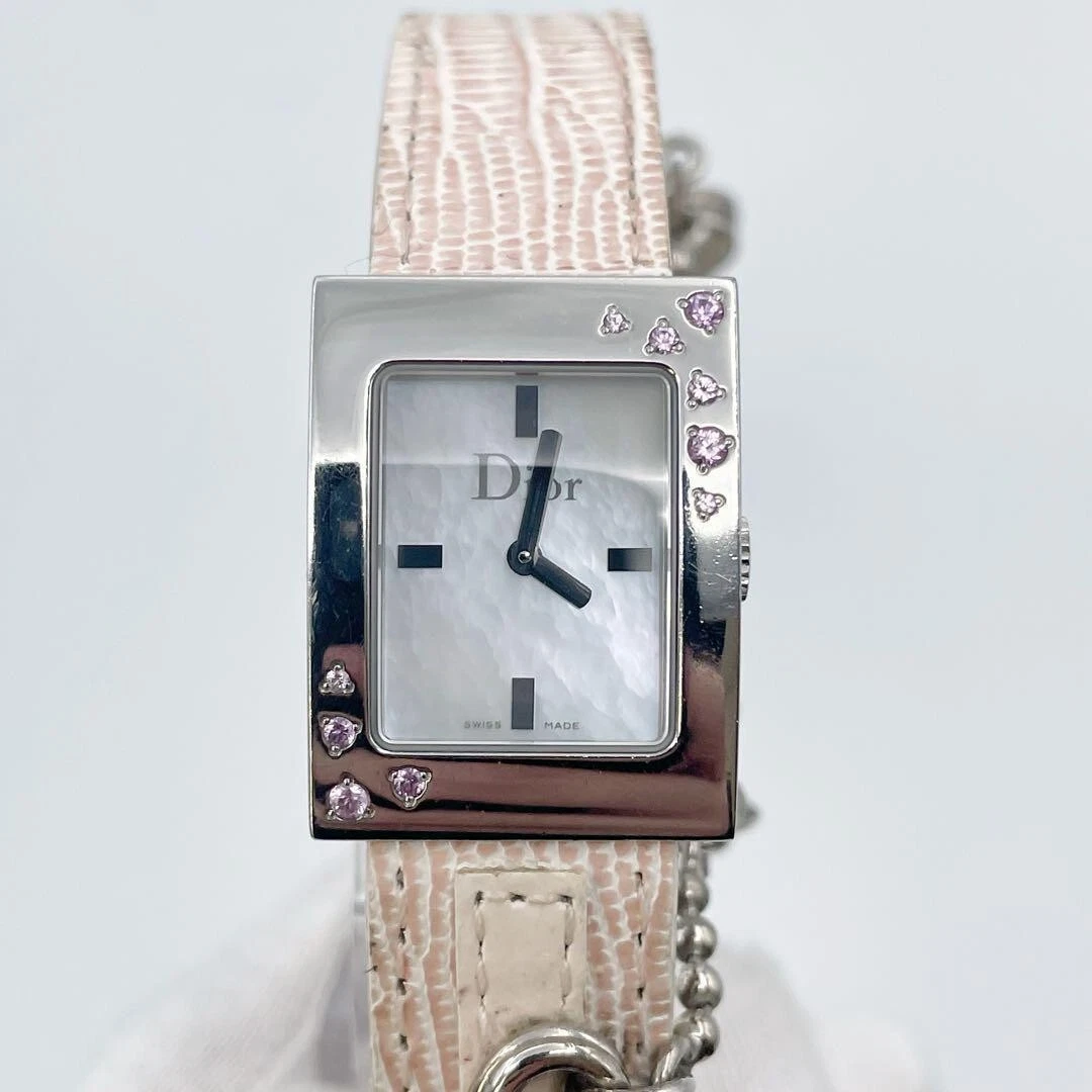 Montre DIOR Malice coquille blanche et pierre D78 1093 Christi 10074