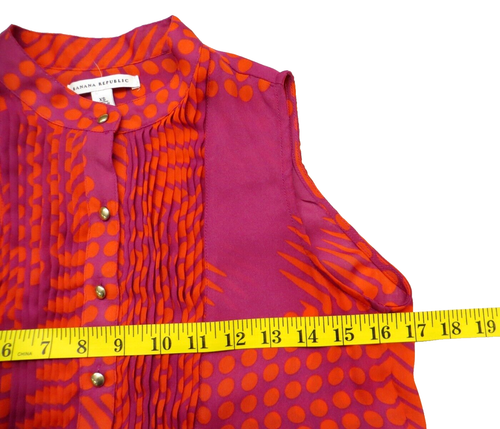 BANANA REPUBLIC Women Thin Light Polyester Tank Top Pleat Front Multicolor XS - 第 12/13 張圖片