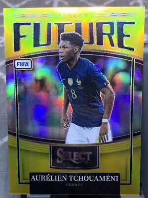 2022-23 Panini Select AURELIEN TCHOUAMENI 7/10 Gold Prizm Future France Jersey 