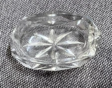 One (1) Oval Shaped Salt Cellar ~ Clear Pressed Glass ~ 2.25”