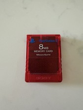 Sony Playstation 2 PS2 Official OEM MagicGate Red 8mb Memory Card Genuine TESTED