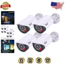 Smart Fake Surveillance Cameras 4pc Red LED Night Vision Indoor/Outdoor