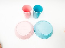 Vintage Gerber Products Gerber Baby Face Cups And Bowls Blue  Pink Set Twins