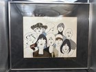 Vtg Andrea Skylar Womens Faces MCM Artwork Mixed Media Litho Print Collage