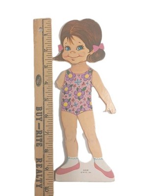 Vtg Eloise 9½'' Paper Doll 20 Outfits Right Arm Missing Some Outfits On Velvetine