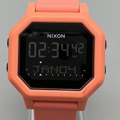Nixon The Siren Womens Watch 38mm Salmon Digital Silicone Day Date