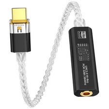 USB C to 3.5mm DAC Headphone Adapter with Dual Chip CX31993 MAX97220, Black