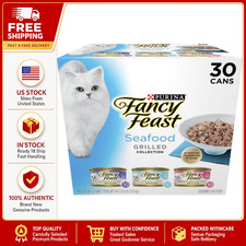 Purina Fancy Feast Grilled Food, Wet Cat Food, Seafood, 3 oz Cans