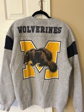 Vintage Michigan Wolverines Sweatshirt Sz XL Grey Yellow NCAA Great condition 