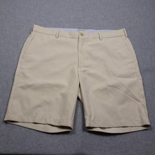 Peter Millar Salem Shorts Men 36 Beige Performance Golf Chino Polyester 9 Inseam