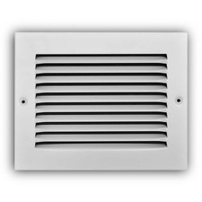 Everbilt 8 in. x 6 in. Steel Return Air Grille in White Paintable Surface NEW 