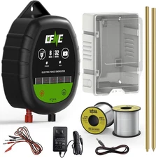 AC&DC 2 in 1 Powered Supply 8 Mile Electric Fence Energizer for Preventing Wild