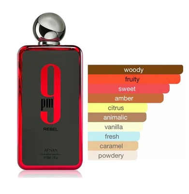 NEW afnan 9pm Rebel 100ml Mens Fragrance Eau De Parfum Long Lasting Perfume