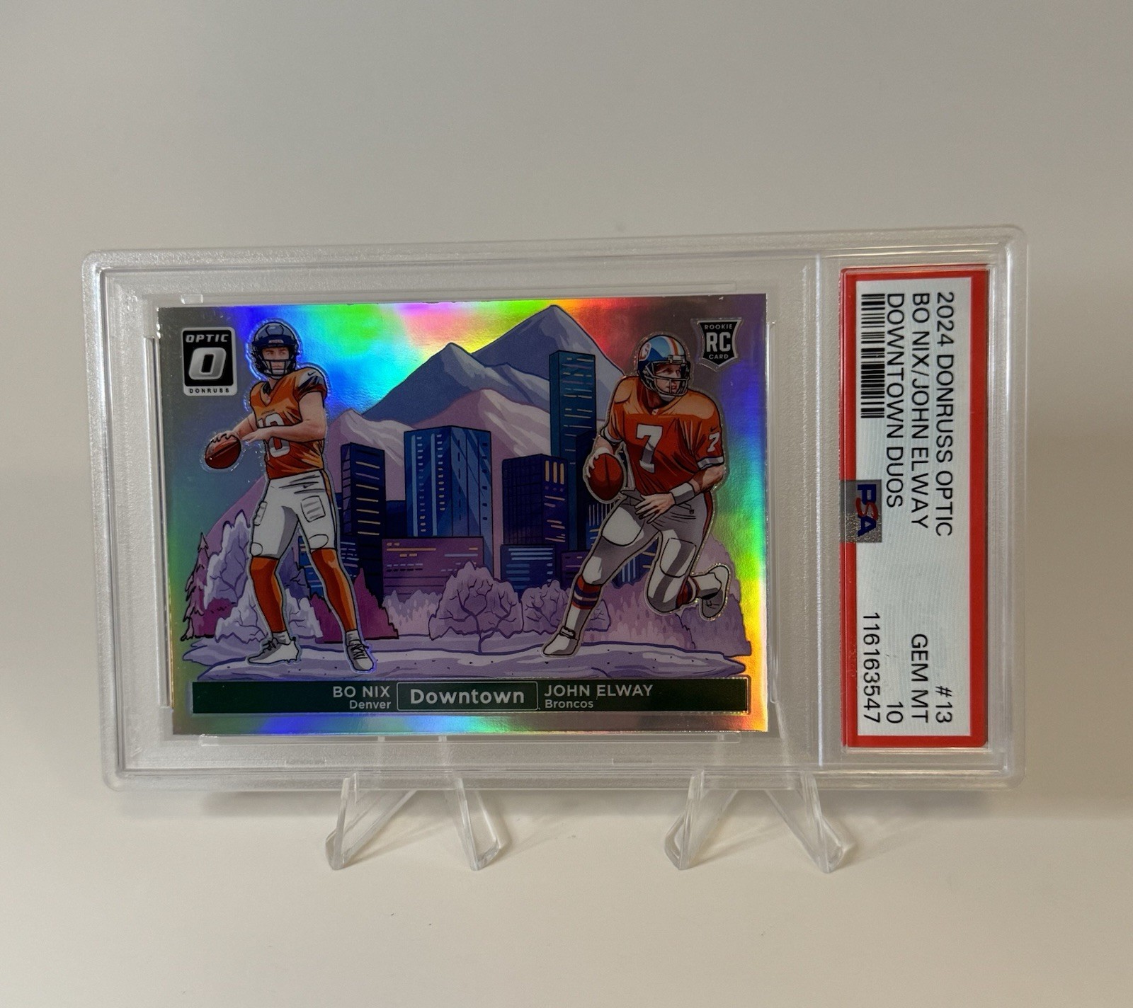 2024 Panini Donruss Optic - Downtown Duos John Elway, Bo Nix #13 (RC)