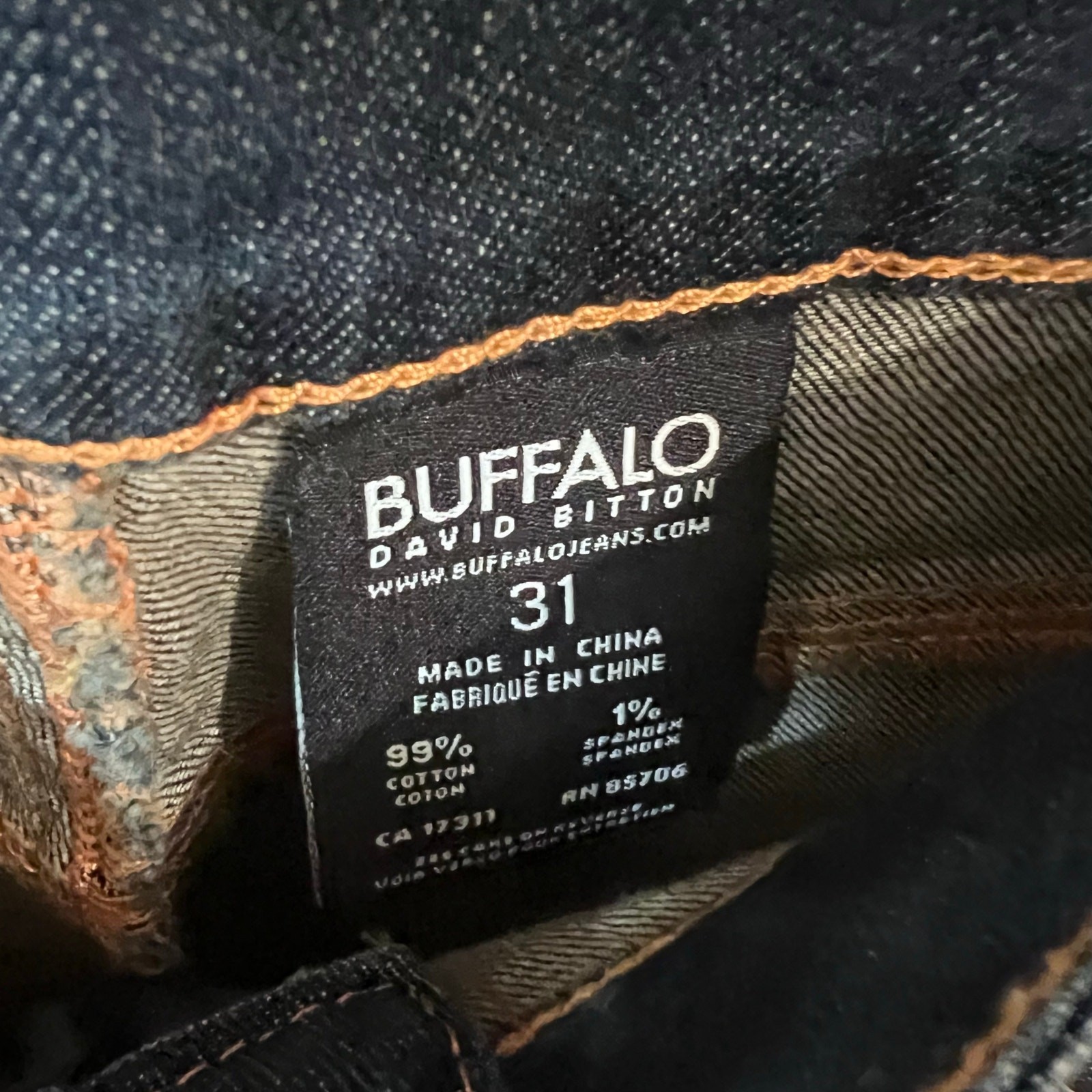 Buffalo By David Bitton Men's MEGA Straight Stretch Jeans 31 x 31 Dark Wash