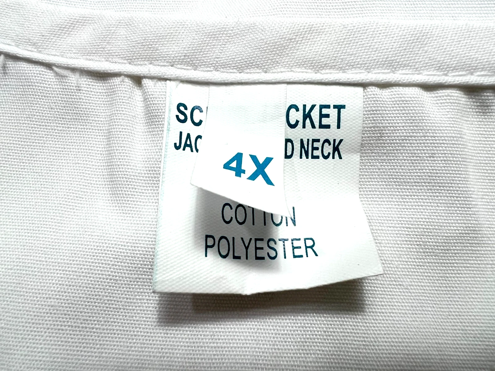 Scrub Jacket Unisex (4X) White 3 Pockets Short Sleeves Snap Buttons Medical NWOT image 3