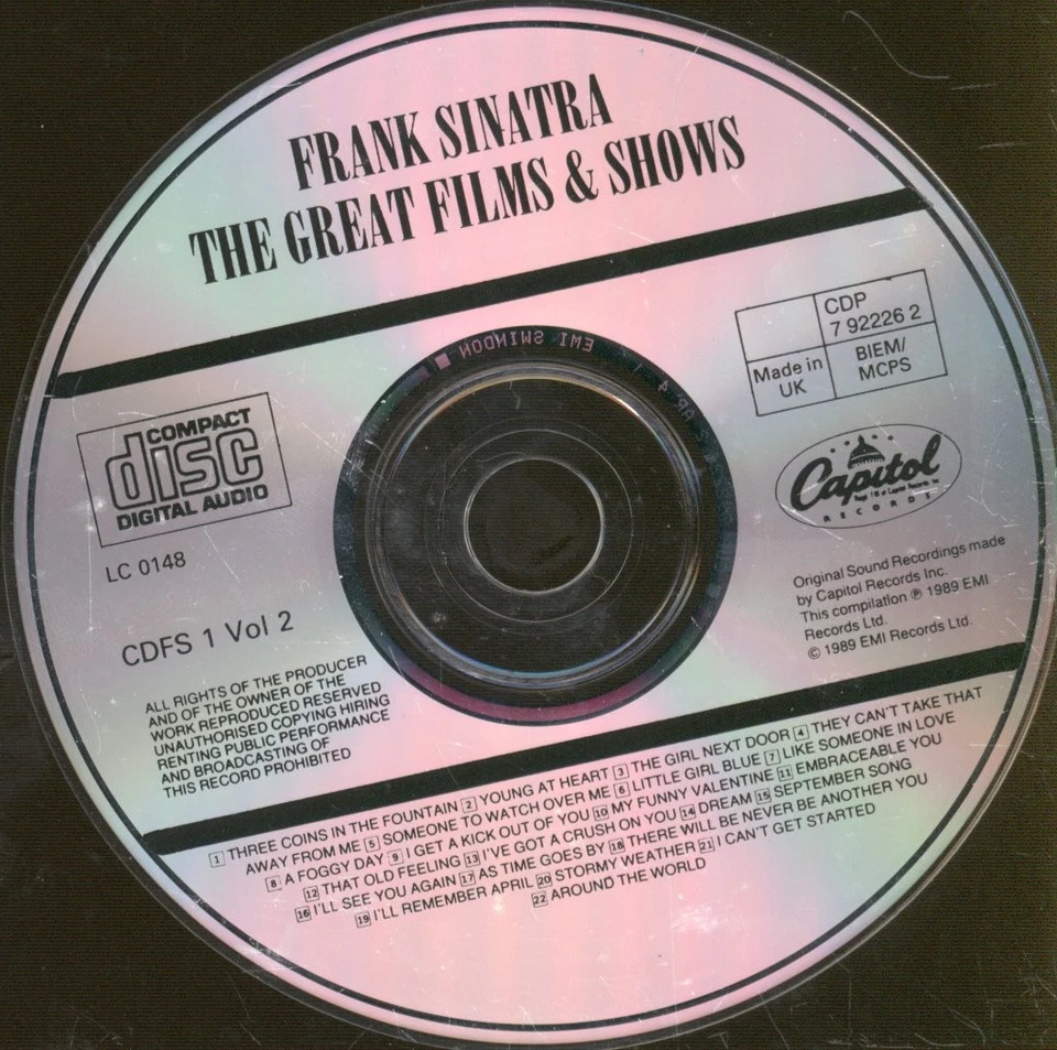 Frank Sinatra Great Films & Shows Vol 2 CD UK Capitol 1989 CDP7922262 - Image 3 of 3